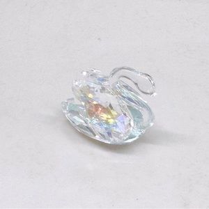 Vintage Swarovski Crystal Swimming Swan Outstretched Neck Signed Retired 1980s